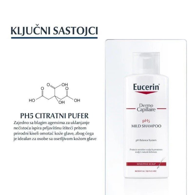 Eucerin Dermocapillaire Ph5 Blagi Šampon 250 Ml