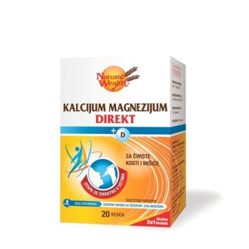 NATURAL WEALTH KALCIJUM MAGNEZIJUM DIREKT + VITAMIN D 20 KESICA