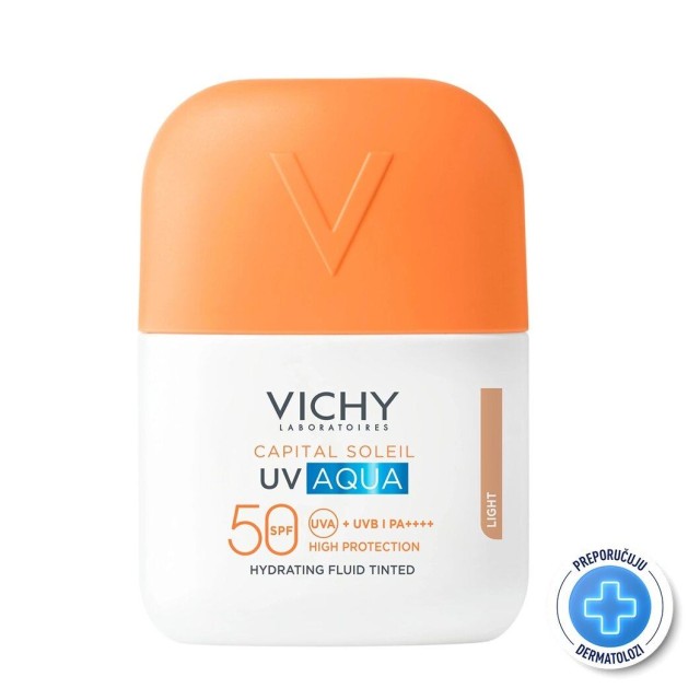 Vichy Capital Soleil Uv Aqua Tonirani Hidrantni Fluid Za Lice Spf50+ Light 50 Ml
