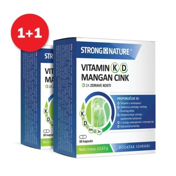 STRONG NATURE VITAMIN K D MANGAN CINK 30 KAPSULA 1+1 GRATIS