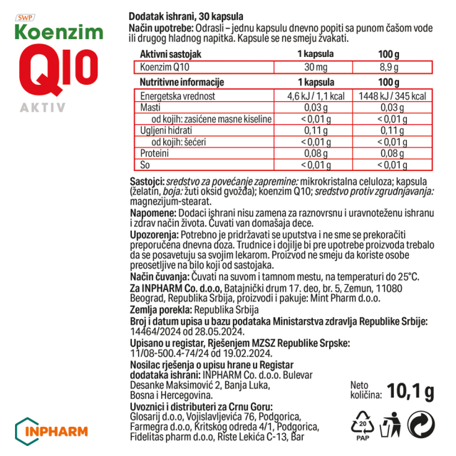 Koenzim Q10 Aktiv Duopak, 2X30 Kapsula