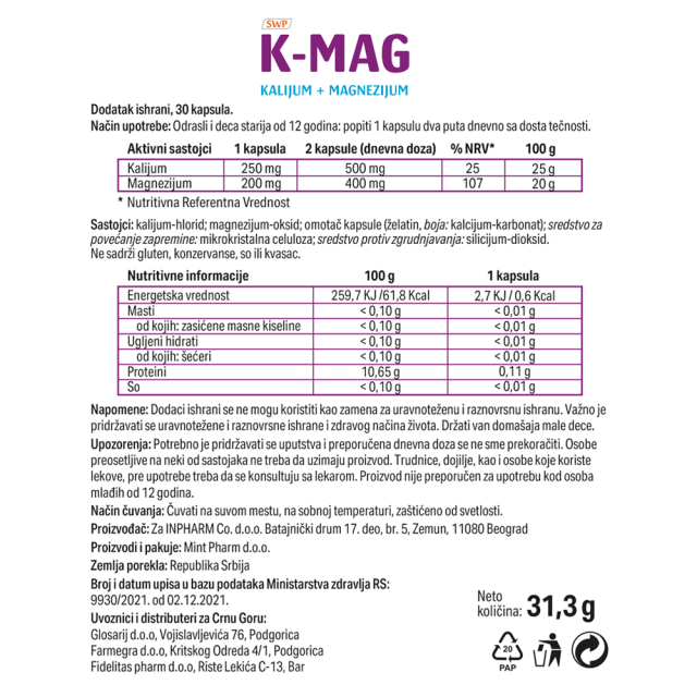 K-Mag 30 Kapsula K-Mag 30 Kapsula