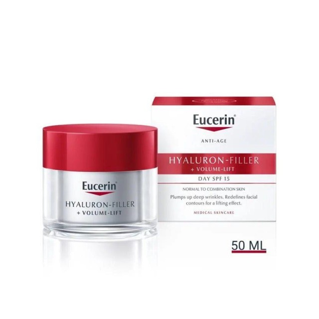 Eucerin Hyaluron-Filler + Volume-Lift Dnevna Krema Za Normalnu I Mešovitu Kožu Spf15 50 Ml
