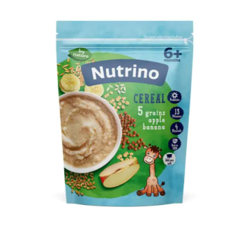 NUTRINO BEZMLEČNA KAŠA 5 ŽITARICA, JABUKA I BANANA 200 G