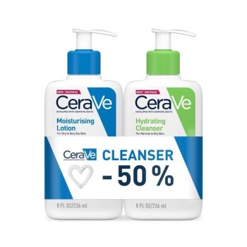 CeraVe Hidrantni losion za suvu do vrlo suvu kožu 236 ml+ Hidrantna emulzija za čišćenje 236 ml Promo