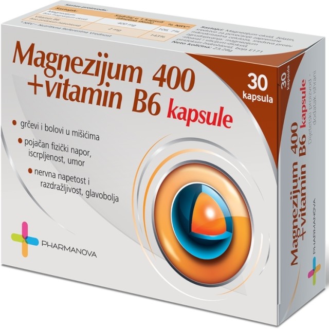 Magnezijum 400 + Vitamin B6 30 Kapsula