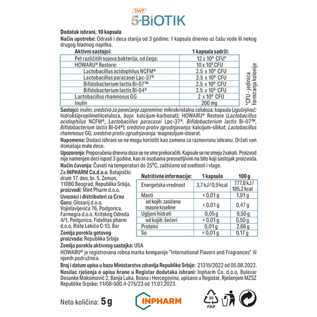 5-Biotik 10 Kapsula