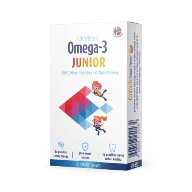 Dr. Viton Omega-3 Junior 30 Tableta Za Žvakanje Dr. Viton Omega-3 Junior 30 Tableta Za Žvakanje