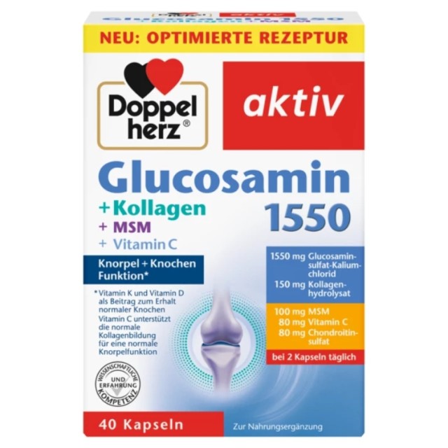 Doppelherz Aktiv Glukozamin 1550 + Kolagen + Msm + Vitamin C 40 Kapsula