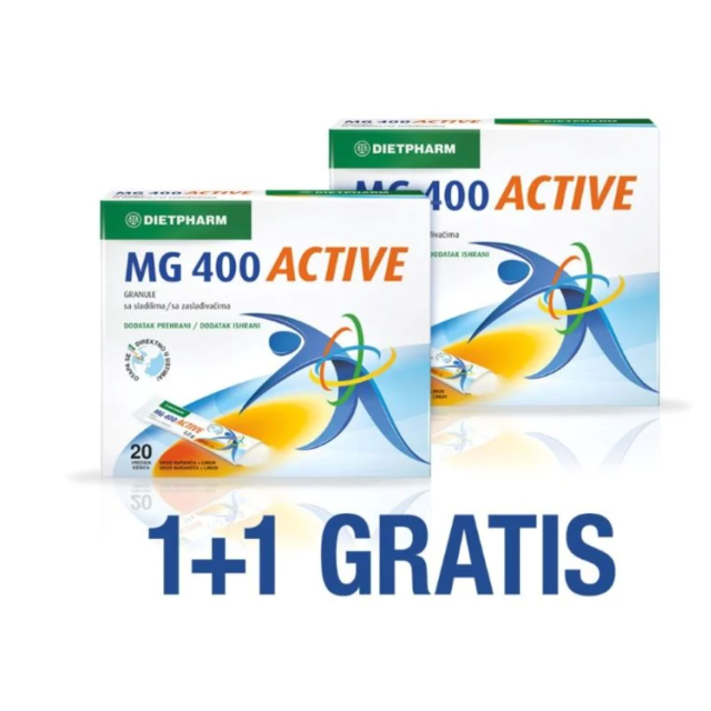 Dietpharm Magnezijum 400 Active 20 Kesica 1+1 Gratis Dietpharm Magnezijum 400 Active 20 Kesica 1+1 Gratis