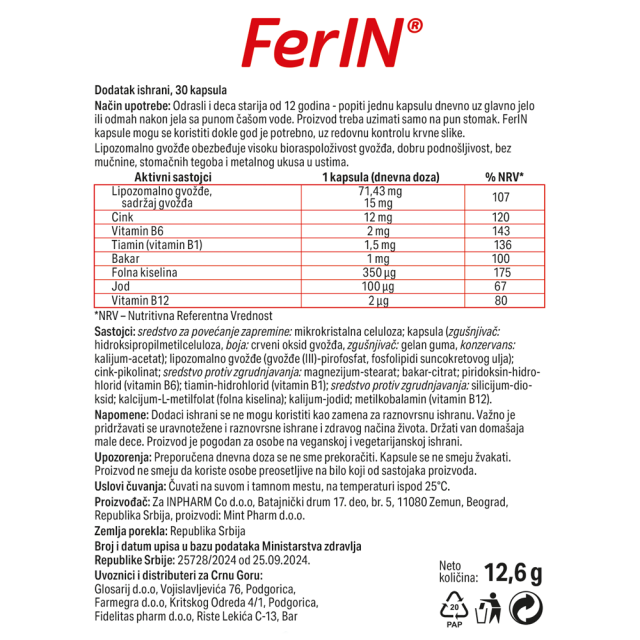Ferin 30 Kapsula Ferin 30 Kapsula