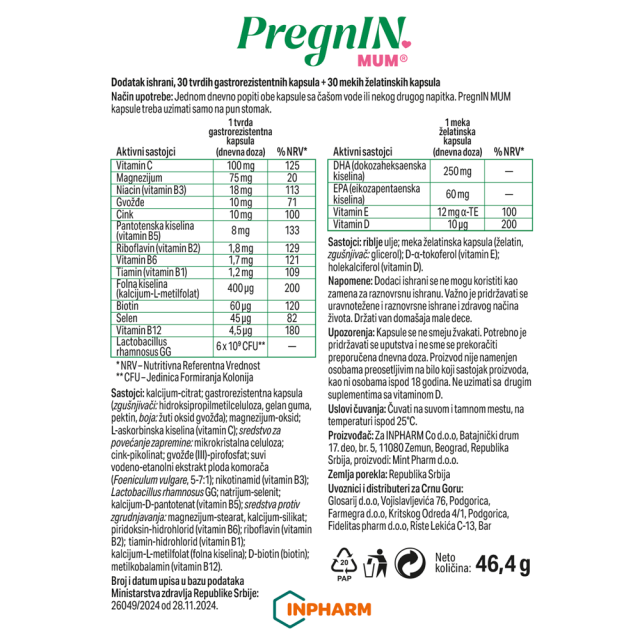 Pregnin Mum Kapsule 30+30 Pregnin Mum Kapsule 30+30
