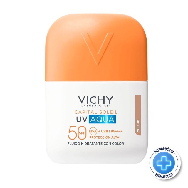 Vichy Capital Soleil Uv Aqua Tonirani Hidrantni Fluid Za Lice Spf50+ Medium 50 Ml