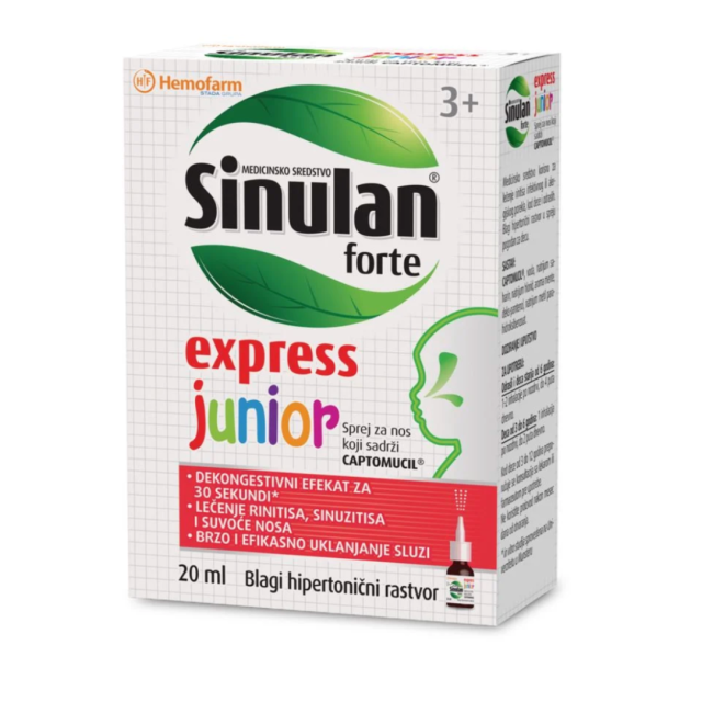 Sinulan Express Forte Junior Sprej Za Nos 20 Ml