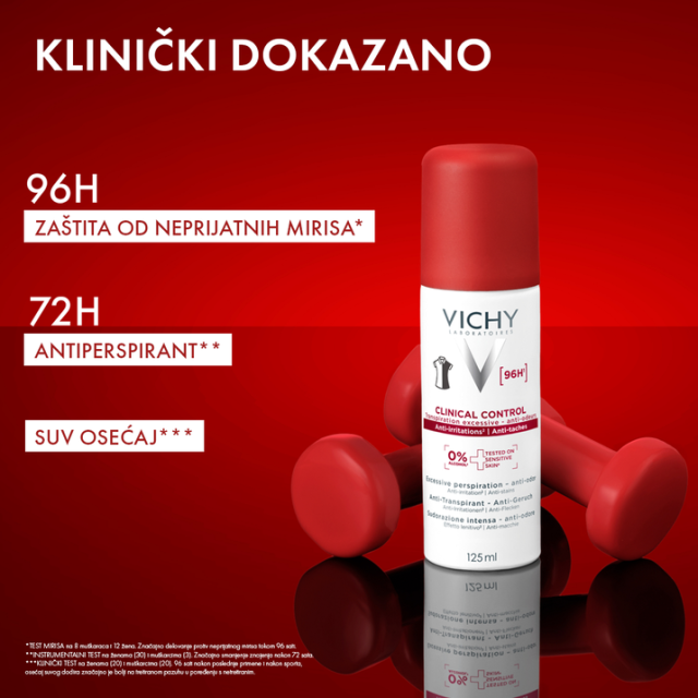 Vichy Clinical Control Antiperspirant Sprej Protiv Znojenja 96H 125 Ml Vichy Clinical Control Antiperspirant Sprej Protiv Znojenja 96H 125 Ml