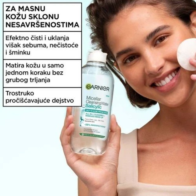 Garnier Pure Active Salicylic Micelarna Voda Za Masnu I Aknama Sklonu Kožu 400 Ml Garnier Pure Active Salicylic Micelarna Voda Za Masnu I Aknama Sklonu Kožu 400 Ml