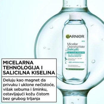 Garnier Pure Active Salicylic Micelarna voda za masnu i aknama sklonu kožu 400 ml Garnier Pure Active Salicylic Micelarna voda za masnu i aknama sklonu kožu 400 ml
