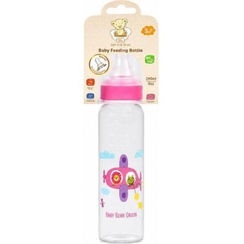 BBo Classic plastična flašica za bebe 0+ Pink 240 ml
