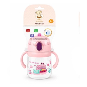 BBO šolja sa slamčicom i ručkama Pink 260 ml BBO šolja sa slamčicom i ručkama Pink 260 ml
