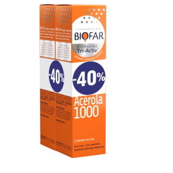 BIOFAR TRI-ACTIV VITAMIN C 1000 MG ACEROLA ŠUMEĆE TABLETE DUO PACK BIOFAR TRI-ACTIV VITAMIN C 1000 MG ACEROLA ŠUMEĆE TABLETE DUO PACK