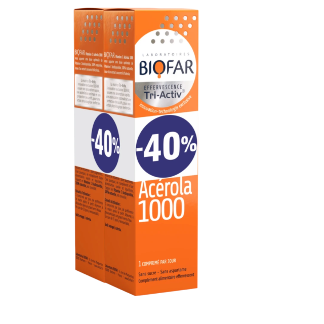 Biofar Tri-Activ Vitamin C 1000 Mg Acerola Šumeće Tablete Duo Pack