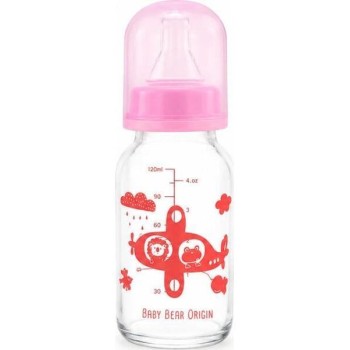 BBo Classic staklena flašica za bebe Pink 120 ml BBo Classic staklena flašica za bebe Pink 120 ml