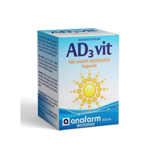 Anafarm Vitamin A+D3 100 Kapsula