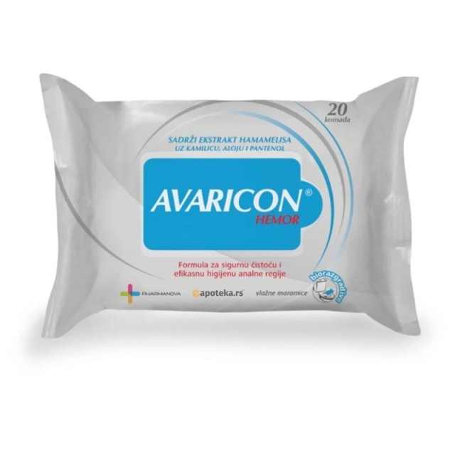 Avaricon Hemor Vlažne Maramice 20 Komada