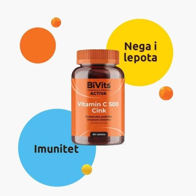 Bivits Activa Vitamin C 500 Cink 60 Tableta