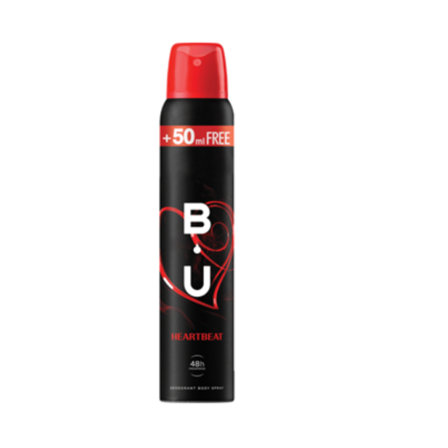 B.U. HEARTBEAT dezodorans u spreju 150 ml + 50 ml, 200 ml B.U. HEARTBEAT dezodorans u spreju 150 ml + 50 ml, 200 ml