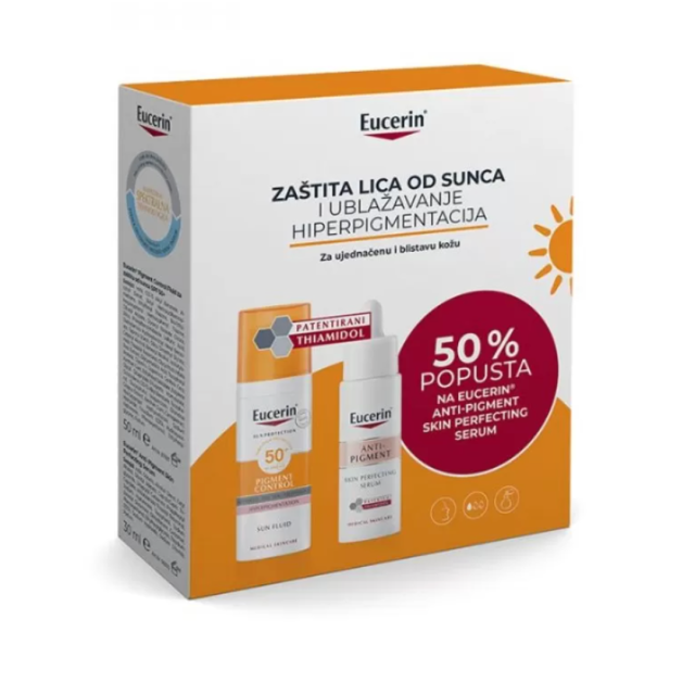 Eucerin Box Sun Pigment Control Spf50 50Ml + Antipigment Skin Perfecting Serum 30Ml Eucerin Box Sun Pigment Control Spf50 50Ml + Antipigment Skin Perfecting Serum 30Ml