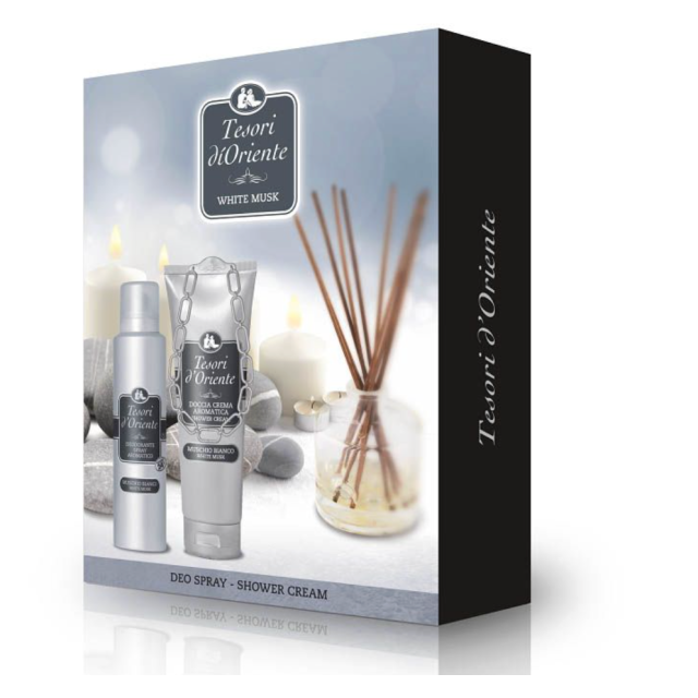 Tesori D’oriente Beli Mošus Poklon Set Deo Sprej 150 Ml + Gel Za Tuširanje 250 Ml Tesori D’oriente Beli Mošus Poklon Set Deo Sprej 150 Ml + Gel Za Tuširanje 250 Ml