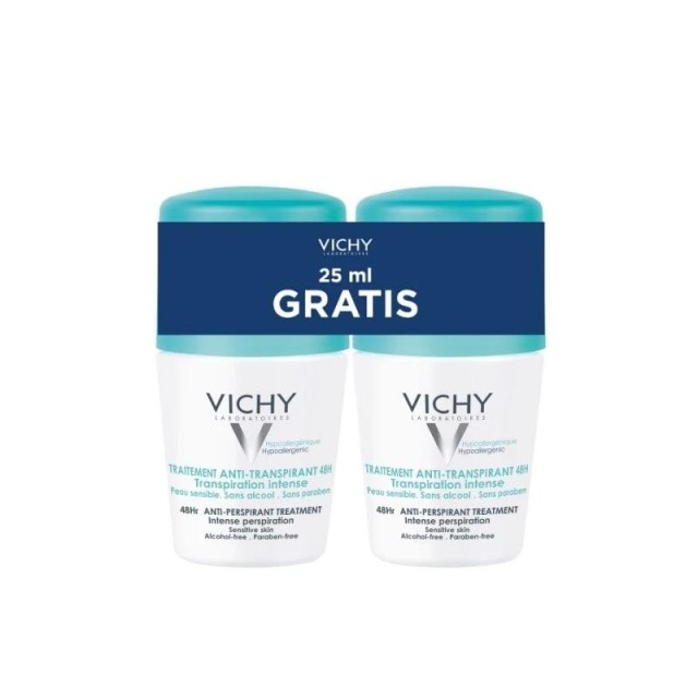 Vichy Roll-On Dezodorans Za Regulaciju Prekomernog Znojenja Do 48H 2X50 Ml