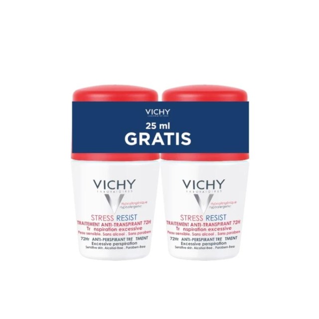 Vichy Stress Resist Roll-On Dezodorans Za Regulaciju Prekomernog Znojenja 72H 2X 50 Ml