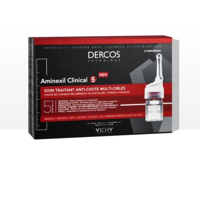 Vichy Dercos Aminexil Clinical 5 Ampule Protiv Opadanja Kose Za Muškarce 21 Ampula