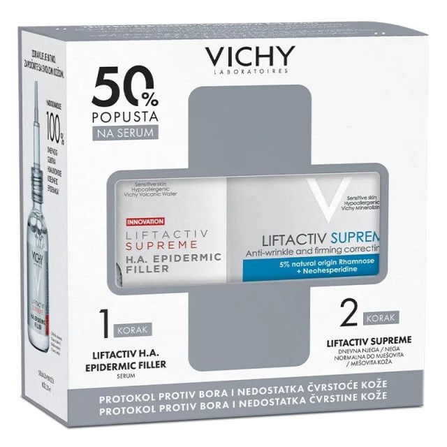 Vichy Liftactiv Supreme H.a.epidermic Filler 30 Ml+Liftactiv Supreme Krema Za Normalnu Do Mešovitu Kožu 50 Ml Vichy Liftactiv Supreme H.a.epidermic Filler 30 Ml+Liftactiv Supreme Krema Za Normalnu Do Mešovitu Kožu 50 Ml