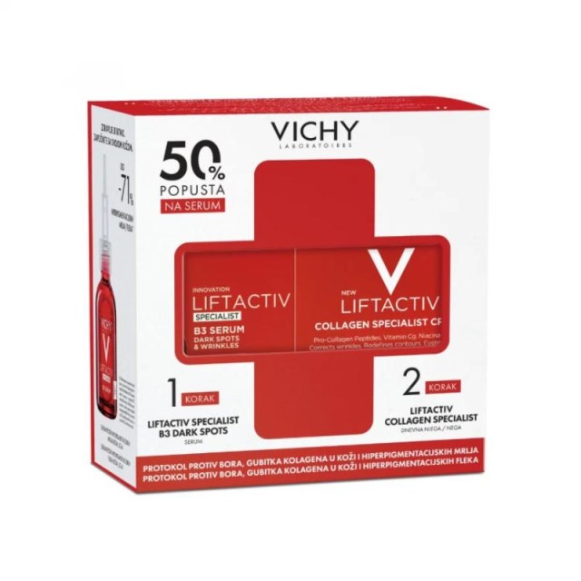 Vichy Set Liftactiv Collagen Specialist Krema+ Liftactiv Specialist B3 Dark Spotst Serum