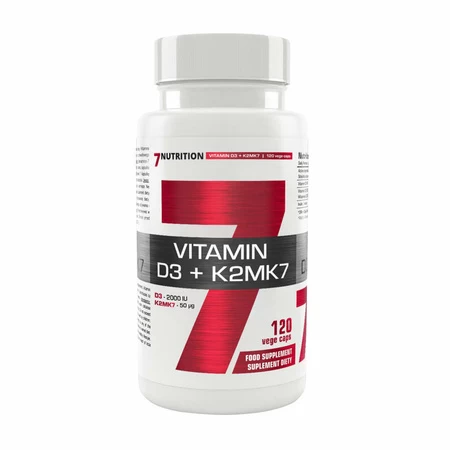 7 NUTRITION VITAMIN D3+K2 MK7-120 VEGE KAPSULA