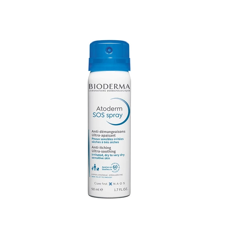 Bioderma Atoderm SOS sprej protiv svraba kože 50 ml za suvu, atopičnu kožu