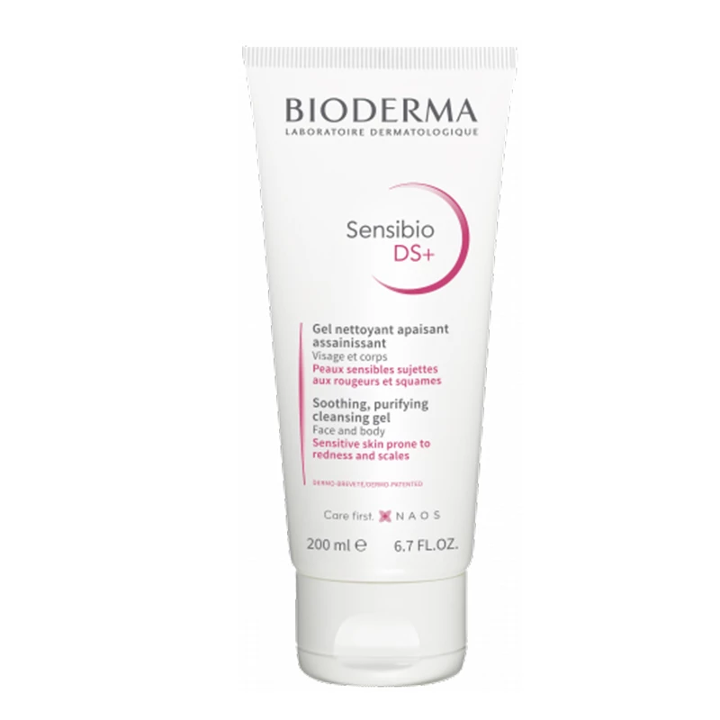 Bioderma Sensibio DS+ gel za pranje lica i tela 200 ml za osetljivu i kožu sklonu perutanju