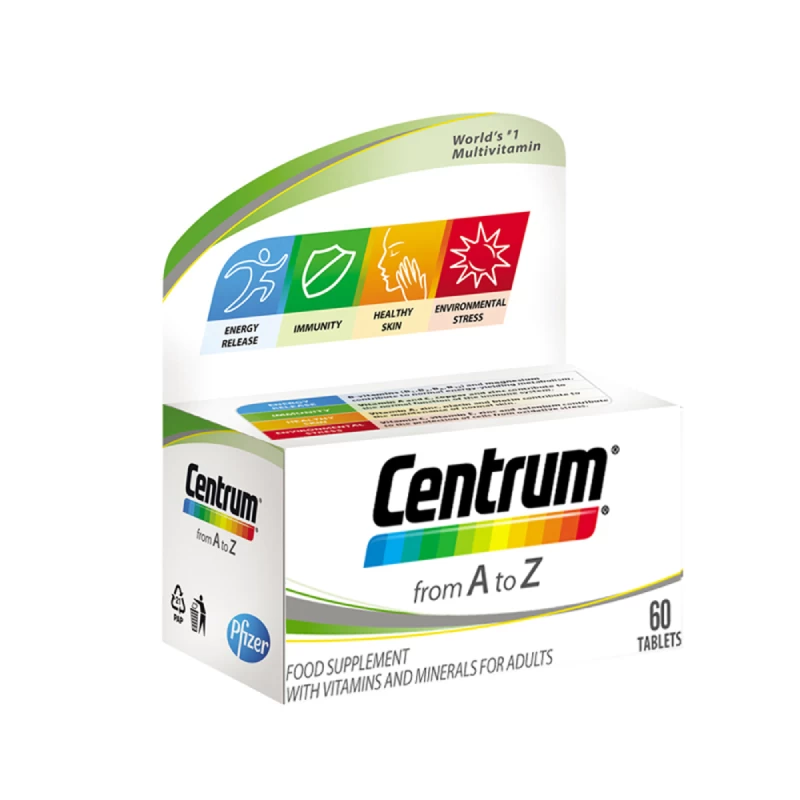 CENTRUM A-Z LUTEIN TBL 60X, kompleks vitamina i minerala
