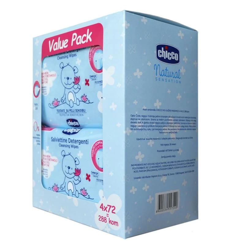 Chicco baby vlazne maramice 4x72