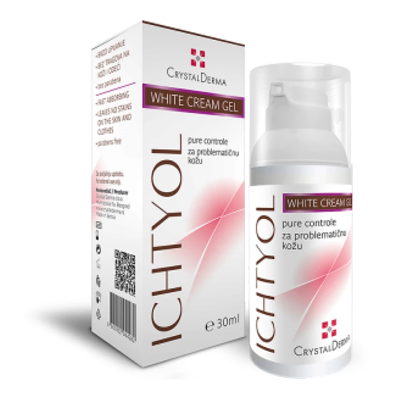 Crystal derma ihtiol white cream gel 30ml