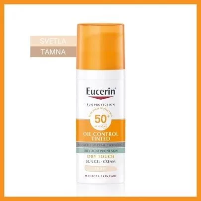 Eucerin Sun Oil Control Tonirani Gel-krem za zaštitu masne kože od sunca SPF 50+ Tamni