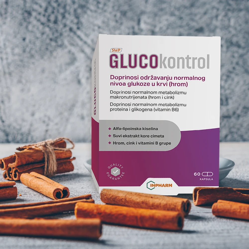 GLUCOkontrol,  za normalan nivo glukoze u krvi, 60 kapsula