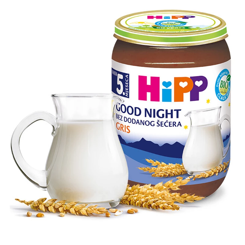 Hipp kaša mlečna l-n pšenični griz 190 g