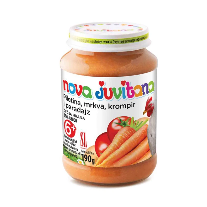 Juvitana kaša piletina/krompir/mrkva/paradajz  190 g