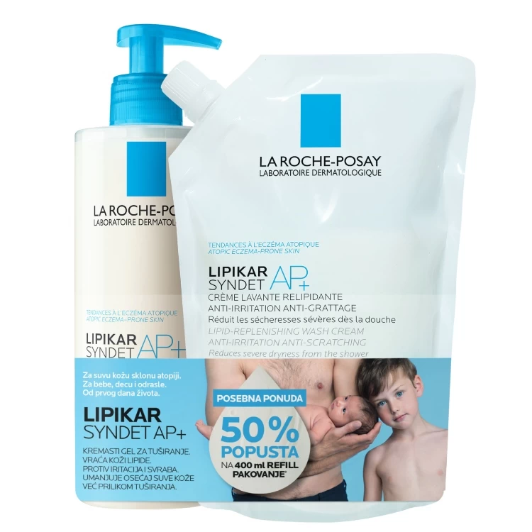 La Roche-Posay Lipikar Syndet AP+ 400ml + 50% popusta na Refill pakovanje 400ml