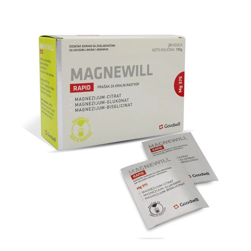 Magnewill rapid magnezijum 375mg kesice 20x