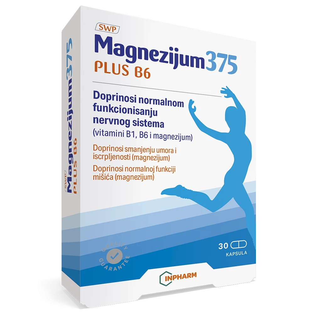 MAGNEZIJUM 375 PLUS B6,  magnezijum, 30 kapsula